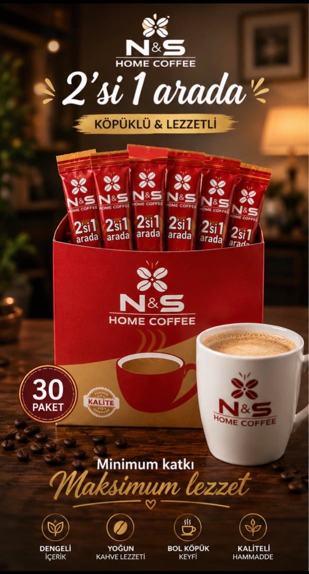 NS Home Coffee 2si1 arada minimum katkı maksimum lezzet — toptan