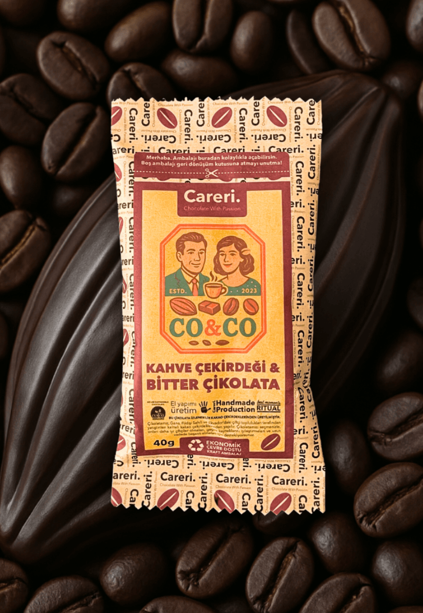 Careri CO&CO Kahve Çekirdeği & Bitter Çikolata 40g — toptan